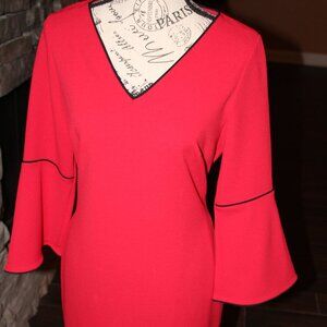 Calvin Klein V-Neck 3/4 Sleeve Dress